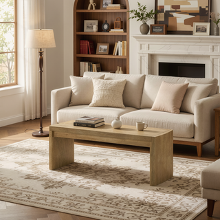 Sunvega Light Brown Oak Finish Wood Dining Bench with Panel Legs for Entryway