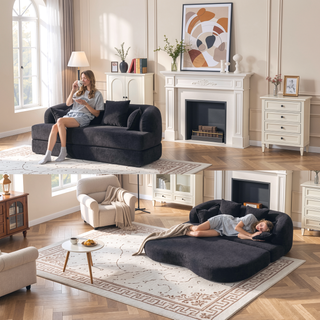 Sunvega 70 Inch Foldable Sofa Bed with 4 Pillows for Living Room Apartment