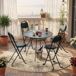 Sunvega Durable Steel Folding Stool with Back and Padded Cushion for Indoor Outdoor