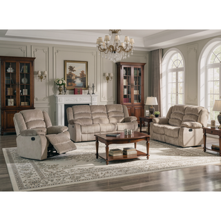 Sunvega Microfiber Upholstered Loveseat with Lumbar Support and Stainless Steel Base