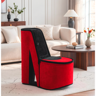 Sunvega High Heel Shoe Design Jewelry Box with Hidden Storage and Display Hooks