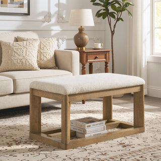 Sunvega Clove Brown Upholstered Dining Bench with Contemporary Style and Easy Care