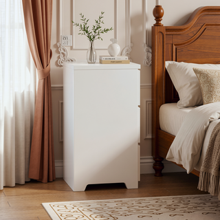 Sunvega 6 Drawer Storage Cabinet with Wavy Panel for Bedroom Hallway Living Room