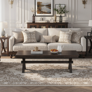 Sunvega Light Black Stained Solid Wood Bench with Plush Cushion for Hallways