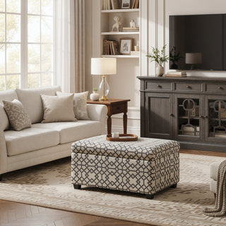Sunvega Richmond Storage Ottoman with Unique Pattern for Living Room or Bedroom
