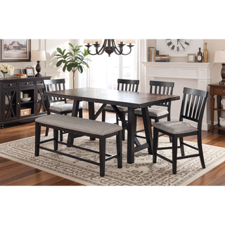 Sunvega Counter Height Bench with Upholstered Seat and Wood Frame for Kitchen or Bedroom