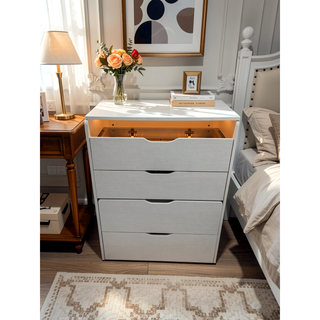 Sunvega 3 in 1 Vanity Desk with Flip Top Mirror and Glass Desktop for Bedroom