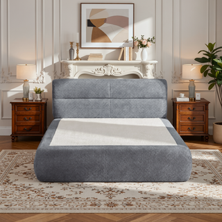 Sunvega Plush Compressible Chenille Sofa Bed with Sponge Support for Living Room