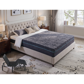 Sunvega Firm Comfort 8" Twin Size Gel-Infused Memory Foam Hybrid Mattress in Dark Gray