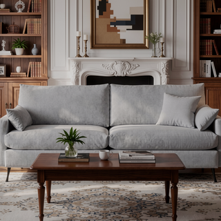Sunvega Deep 3-Seater Cloud Couch with Thickened Cushions and Pillows for Living Room