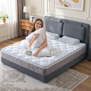 Sunvega 12 Inch Hybrid Mattress with Gel Memory Foam and Pocket Springs for Medium Firm Support