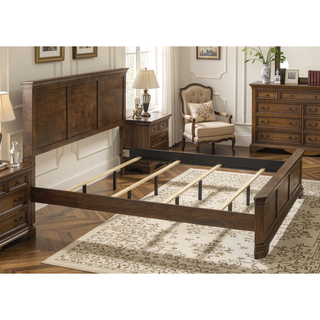 Sunvega Antique Walnut Traditional 3-Piece Wood Bedroom Set with Queen Panel Bed