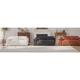 Sunvega Genuine Italian Leather Power Recliner Chair with USB Charger