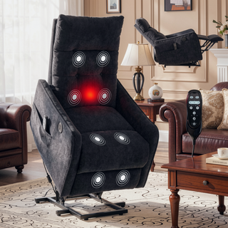 Sunvega Single Motor Power Lift Recliner Chair with Massage and Heat for Elderly