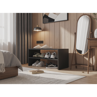 Sunvega Stackable Shoe Rack with Two Spacious Shelves for Bedroom Storage