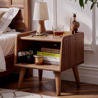 Sunvega Premium European Beechwood Nightstand with Ample Storage and Safe Design