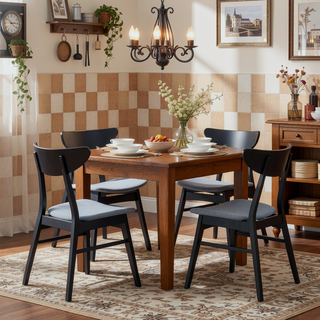 Sunvega 42 Inch Saving Place Dining Table with Wood Veneer Top for Kitchen Living Room
