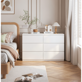 Sunvega 6 Drawer Storage Cabinet with Handless Design for Bedroom Hallway Living Room