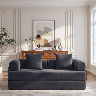 Sunvega Foldable Compressible Sofa with Metal Frame and Cushions for Small Spaces