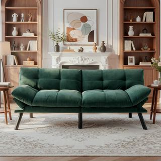 Sunvega Modern 2 Seater Sofa Bed with Adjustable Armrest and Backrest