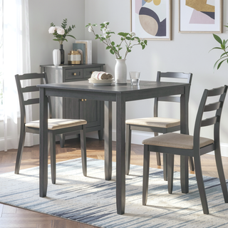 Sunvega Walnut Square Wood Dining Table for Kitchen with Counter Height and Tapered Legs