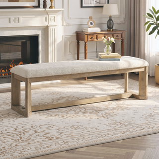 Sunvega Clove Brown Upholstered Dining Bench with Contemporary Style and Easy Care