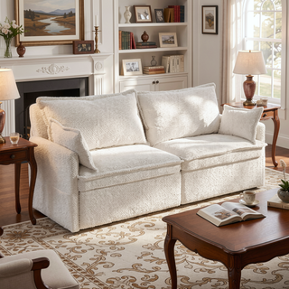 Sunvega 73.6-inch Ergonomic 3-in-1 Sofa Bed with Supportive Corduroy Convertible Sleeper