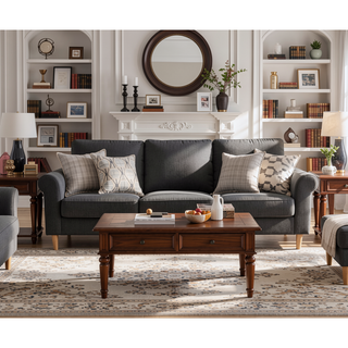 Sunvega Reversible Velvet Sectional Sofa Set with Two Accent Pillows