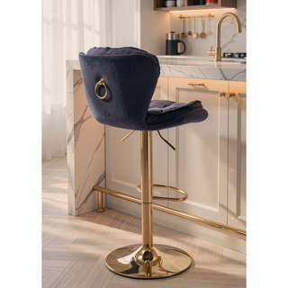 Sunvega Set of 2 Swivel Bar Stools with Chrome Footrest and Adjustable Height