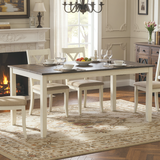 Sunvega Farmhouse Dining Table Set with Dogwood Bark and Blossom Colors