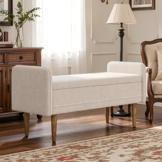 Sunvega Modern Velvet Storage Stool with Hidden Space for Living Room Bedroom