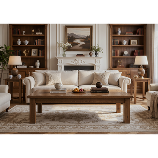 Sunvega Beige Fabric Weathered Oak Finish Counter Height Stool Set of 2
