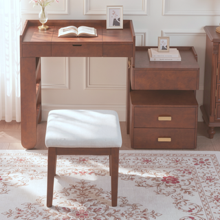 Sunvega 3-in-1 Makeup Vanity Desk with Flip-Top Mirror LED Lighting and Ample Drawers