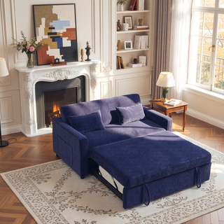 Sunvega 3 in 1 Multi-Functional Corduroy Sleeper Sofa Bed with Adjustable Backrest