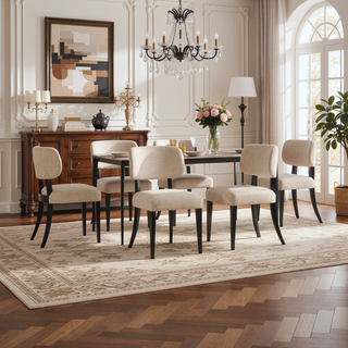 Sunvega Modern Upholstered Wooden Dining Chairs Set of 2 for Small Spaces