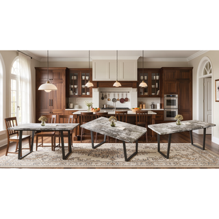 Sunvega Modern Rectangular MDF Dining Table for Six with Waterproof Surface
