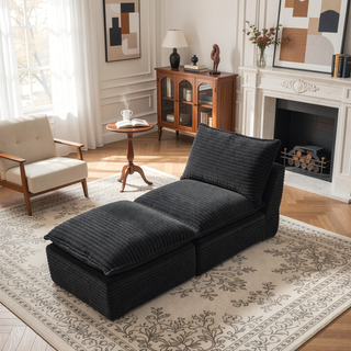 Sunvega Modern Corduroy Cloud Sofa with Comfortable High-Density Sponge for Living Room