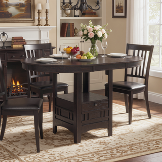 Sunvega Espresso Extension Counter Dining Table with Rich Brown Finish and Modern Aesthetic