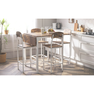 Sunvega 5-Piece Counter Height Drop Leaf Dining Table Set with Chairs for 4