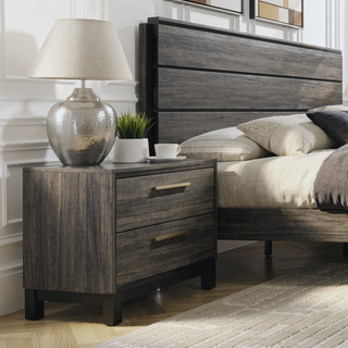 Sunvega Ioana Antique Grey Finish 3-Piece Wood Bedroom Set with Two Nightstands