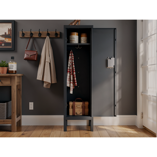 Sunvega Industrial Retro Style Metal Storage Cabinet with Ventilation Door Black