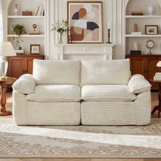 Sunvega Modern Corduroy Cloud Sofa with Comfortable High-Density Sponge for Living Room