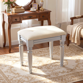 Sunvega Elegant Vanity Desk with Sunflower Mirror Height-Adjustable Dressing Table Set