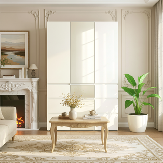 Sunvega Modular Wood Closet Cabinet with Drawers and Ample Storage in Warm White