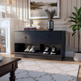 Sunvega Tulip Storage Bench with Two Drawers and Two Shelves