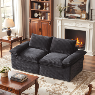 Sunvega Modern Corduroy Cloud Sofa with Comfortable High-Density Sponge for Living Room