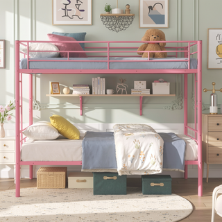 Sunvega Metal Bunk Bed with Trundle for Modern Space Saving Bedroom