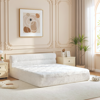 Sunvega All-in-One Full Mattress and Bed Frame with Cooling Fabric for Living Room