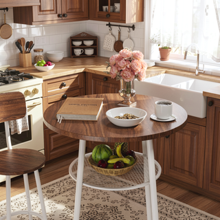 Sunvega Foldable Counter Height Bar Table Set with 2 Stools for Kitchen