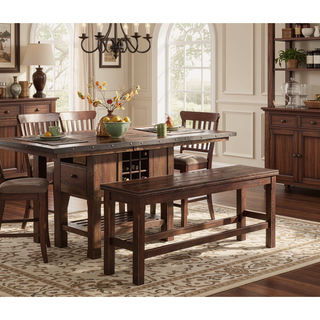 Sunvega Dark Brown Finish Wooden Counter Height Bench Transitional Style 1pc Dining